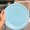 24 Count Light Blue Round Dessert Plates for Baby Showers or Birthdays 7"